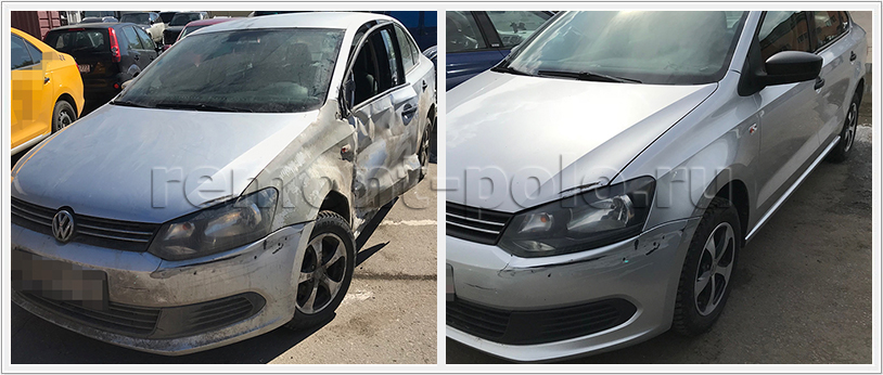 Восстановление кузова Volkswagen Polo седан после аварии