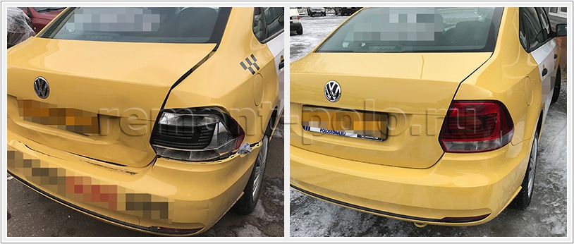 Кузовной ремонт такси VW Polo седан