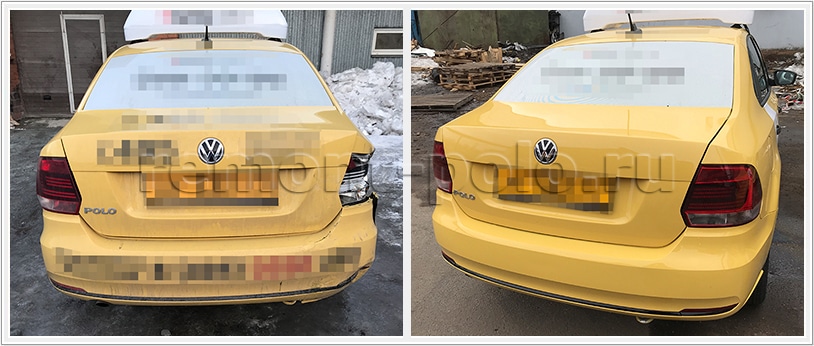Ремонт VW Polo седан с повреждениями кузова
