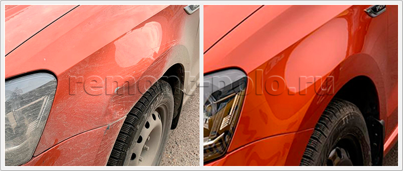 Покраска и замена переднего крыла VW Polo