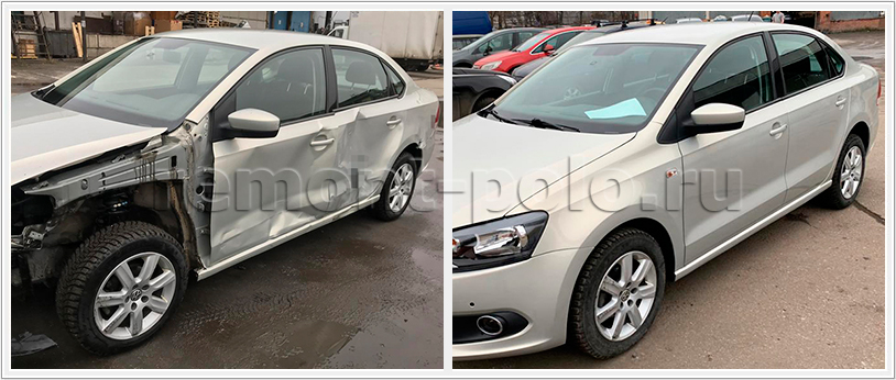 Ремонт и замена деталей кузова VW Polo седан