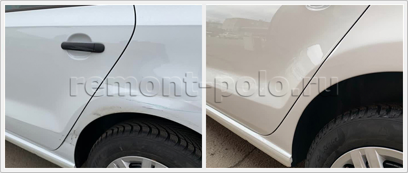 Ремонт и покраска деталей левой стороны кузова VW Polo
