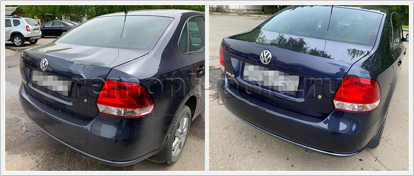 Замена крышки багажника VW Polo sedan