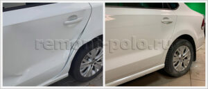 Замена, ремонт и покраска деталей левой стороны кузова VW Polo
